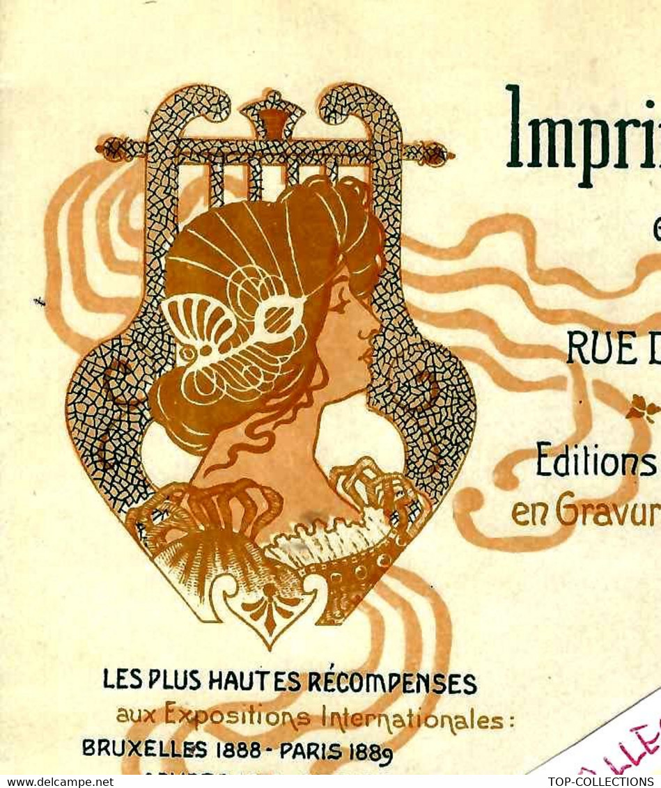 Belgique ART NOUVEAU IMPRIMERIE NATIONALE MUSIQUE BRUXELLES LAEKEN 1904 SUPERBE !! - 1900 – 1949