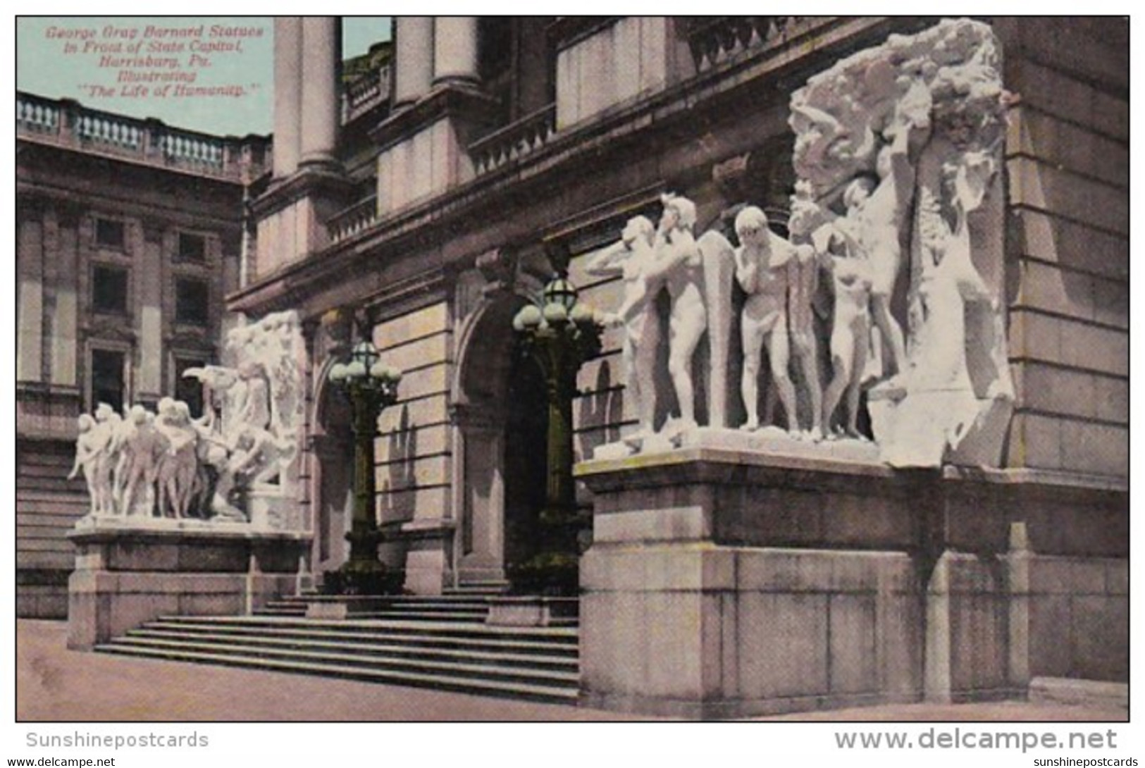 Pennsylvania Harrisburg George Gray Barnard Statue In Front Of State Capitol 1913 - Harrisburg