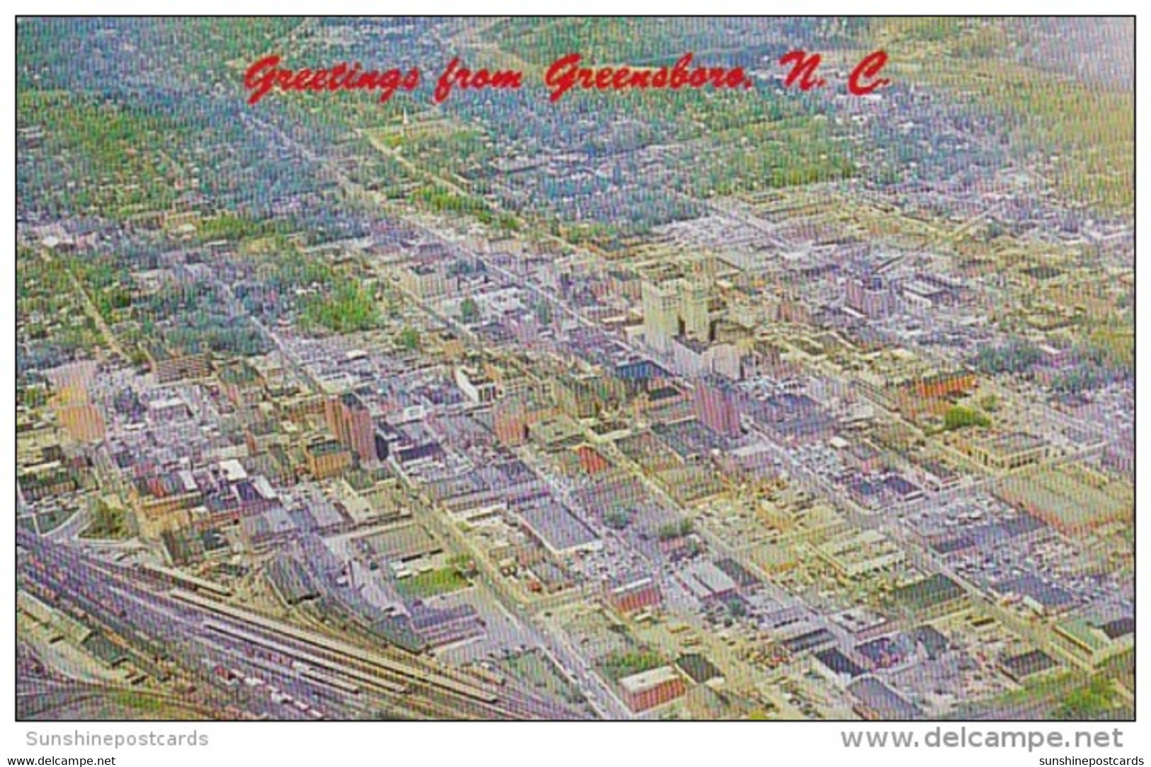 North Carolina Greetings From Greensboro Aerial View 1965 - Greensboro