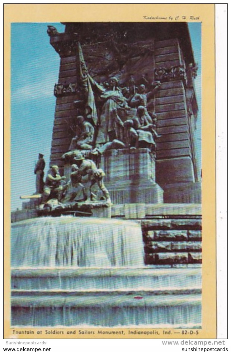 Indiana Indianapolis Fountian At Soldiers And Sailors Monument Dexter Press - Indianapolis