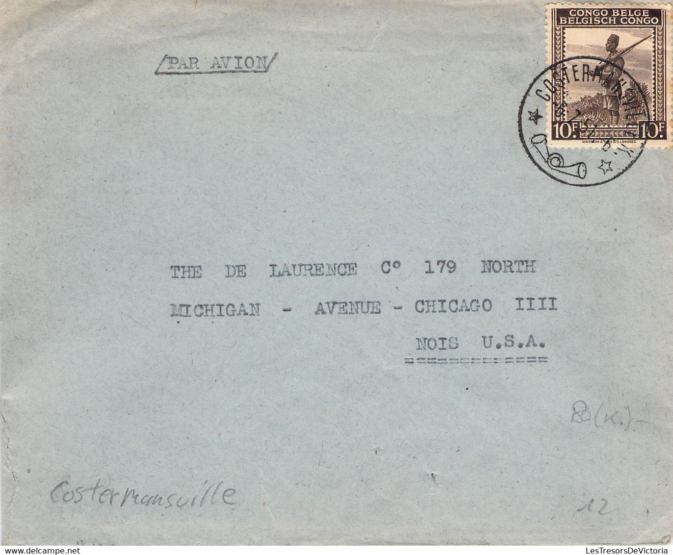 Congo Belge COB 266 Sur Lettre RARE - Oblitération à étoiles à Costermansville à Destination Des USA - Par Avion - Storia Postale