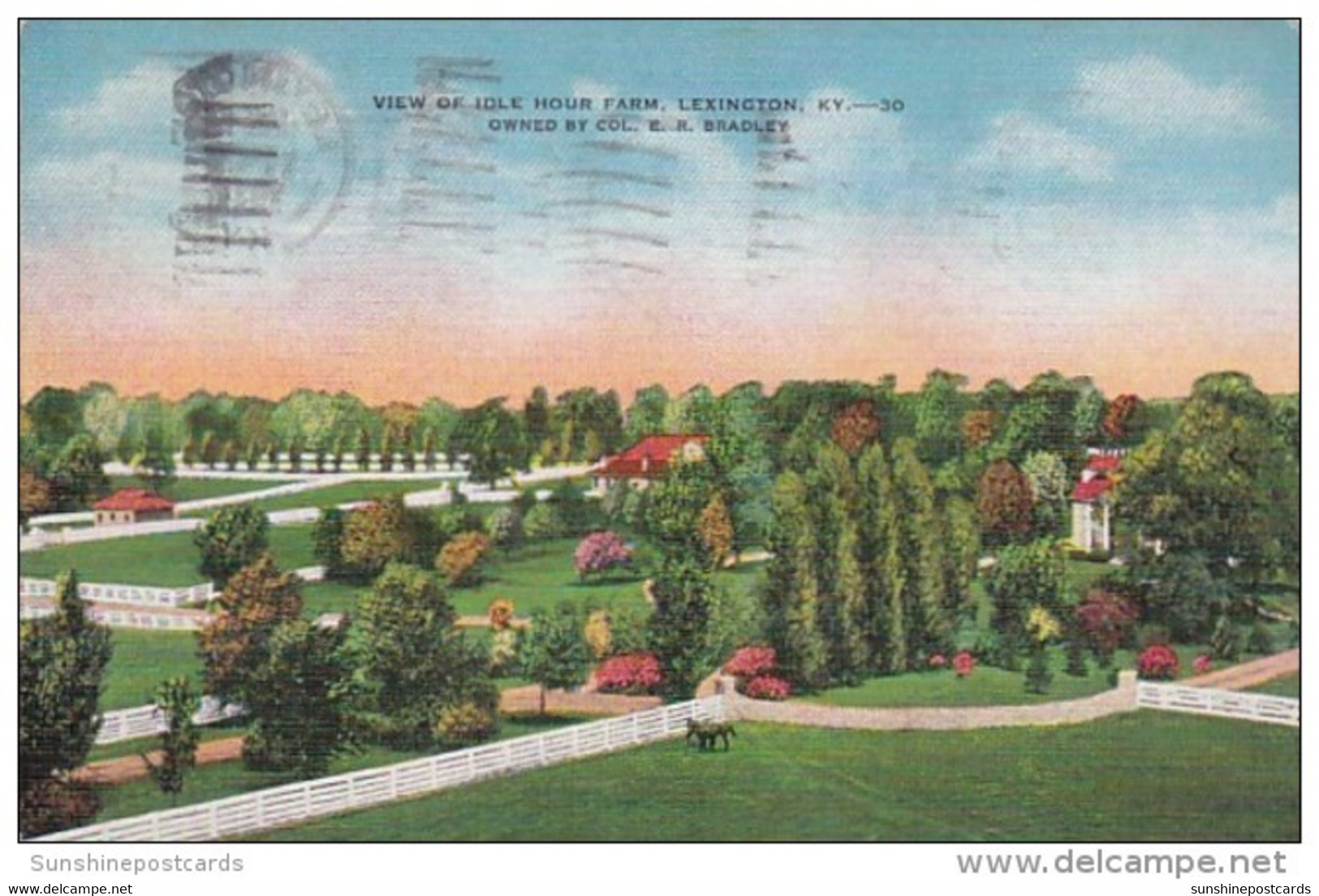 Kentucky Lexington View Of Idle Hour Farm 1937 - Lexington