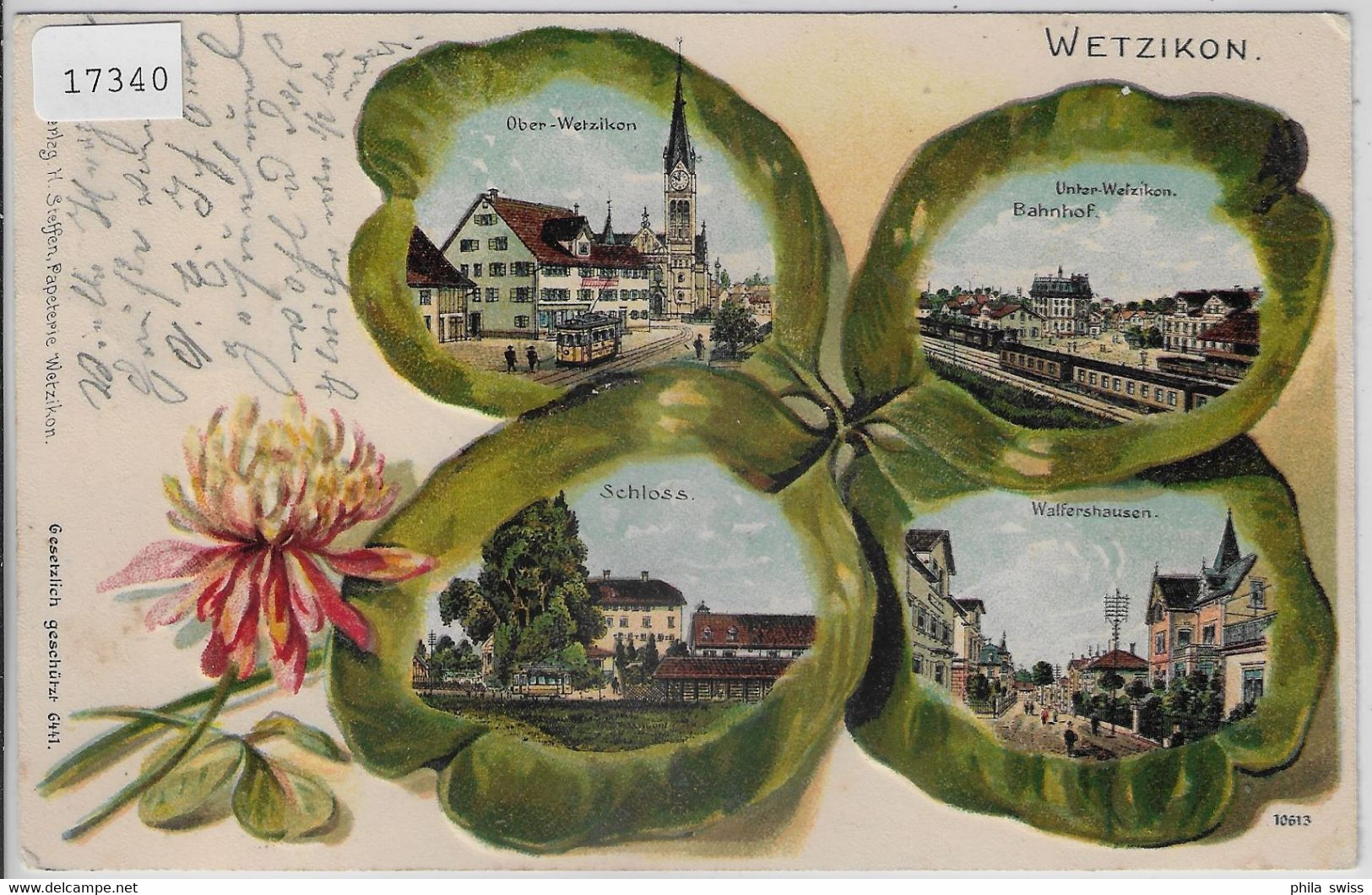 Gruss Aus Wetzikon - Litho - Schloss, Ober-Wetzikon, Unter-Wetzikon, Bahnhof, Walfershausen - Wetzikon