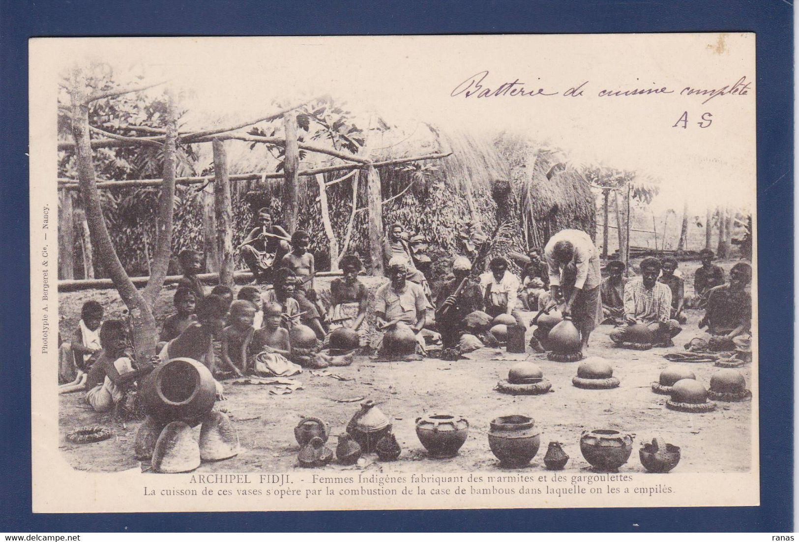 CPA Fidji Océanie écrite Colonie Anglaise Angleterre - Figi