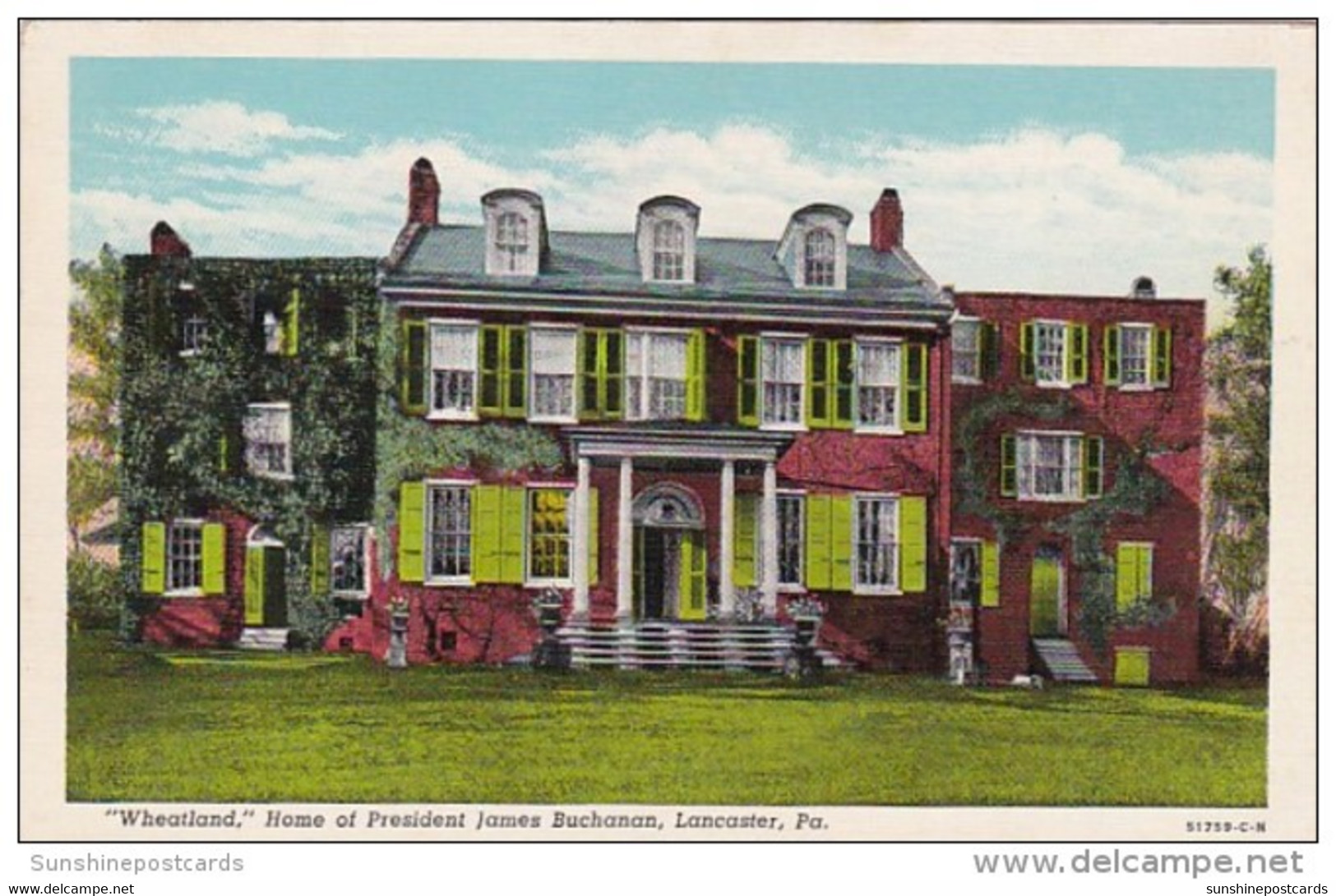 Pennsylvania Lancaster Wheatland Home Of President James Buchanan Curteich - Lancaster