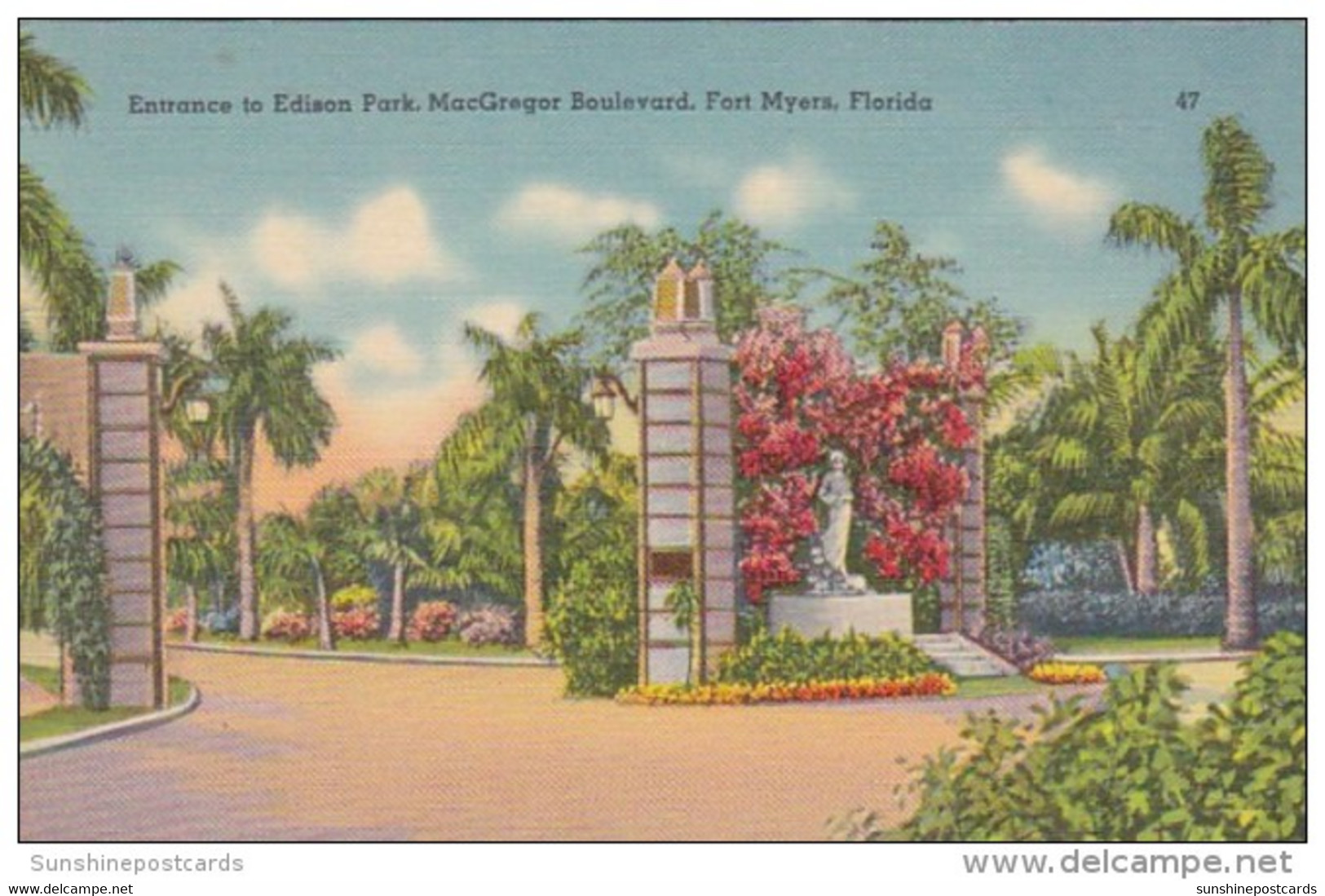 Florida Fort Myers Entrance To Edison Park MacGregor Boulevard - Fort Myers