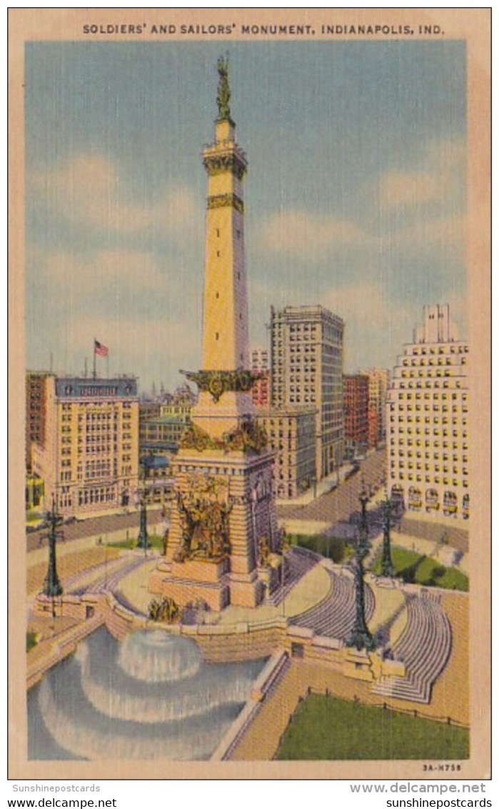 Indiana Indianapolis Soldiers And Sailors Monument Curteich - Indianapolis