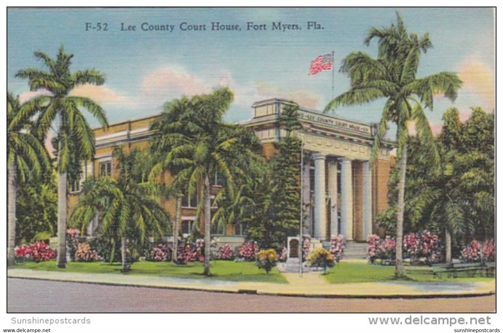 Florida Fort Myers Lee County Court Housse Curteich - Fort Myers