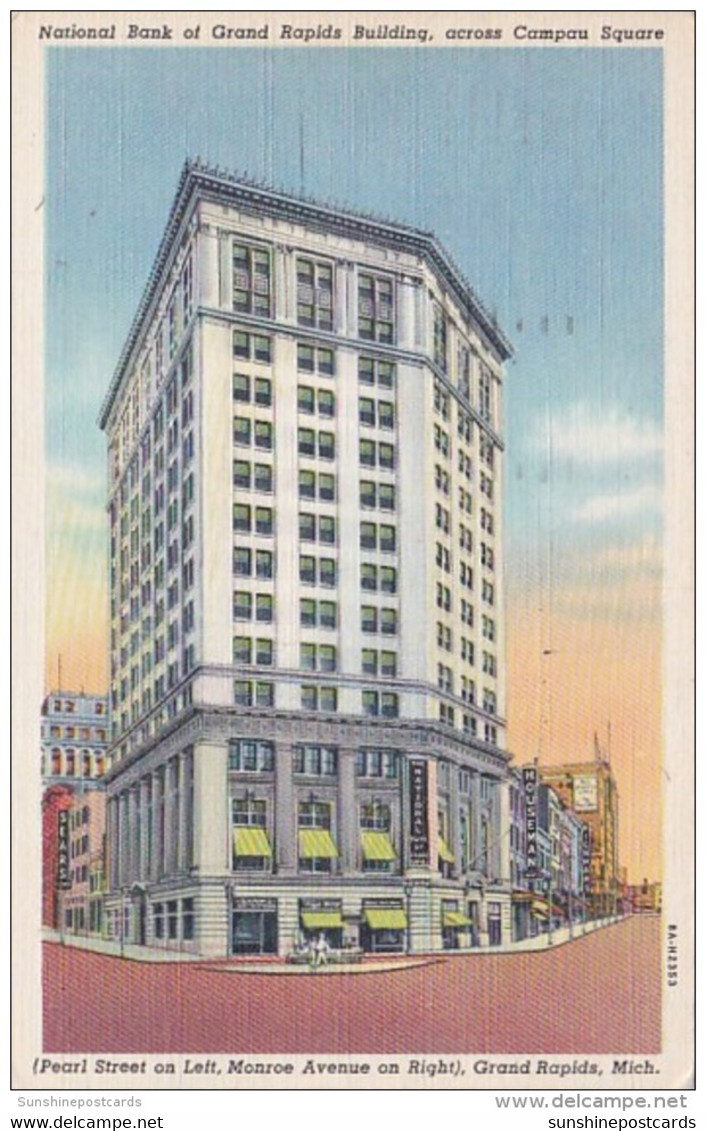 Michigan Grand Rapids National Bank Of Grand Rapids Building 1946 Curteich - Grand Rapids