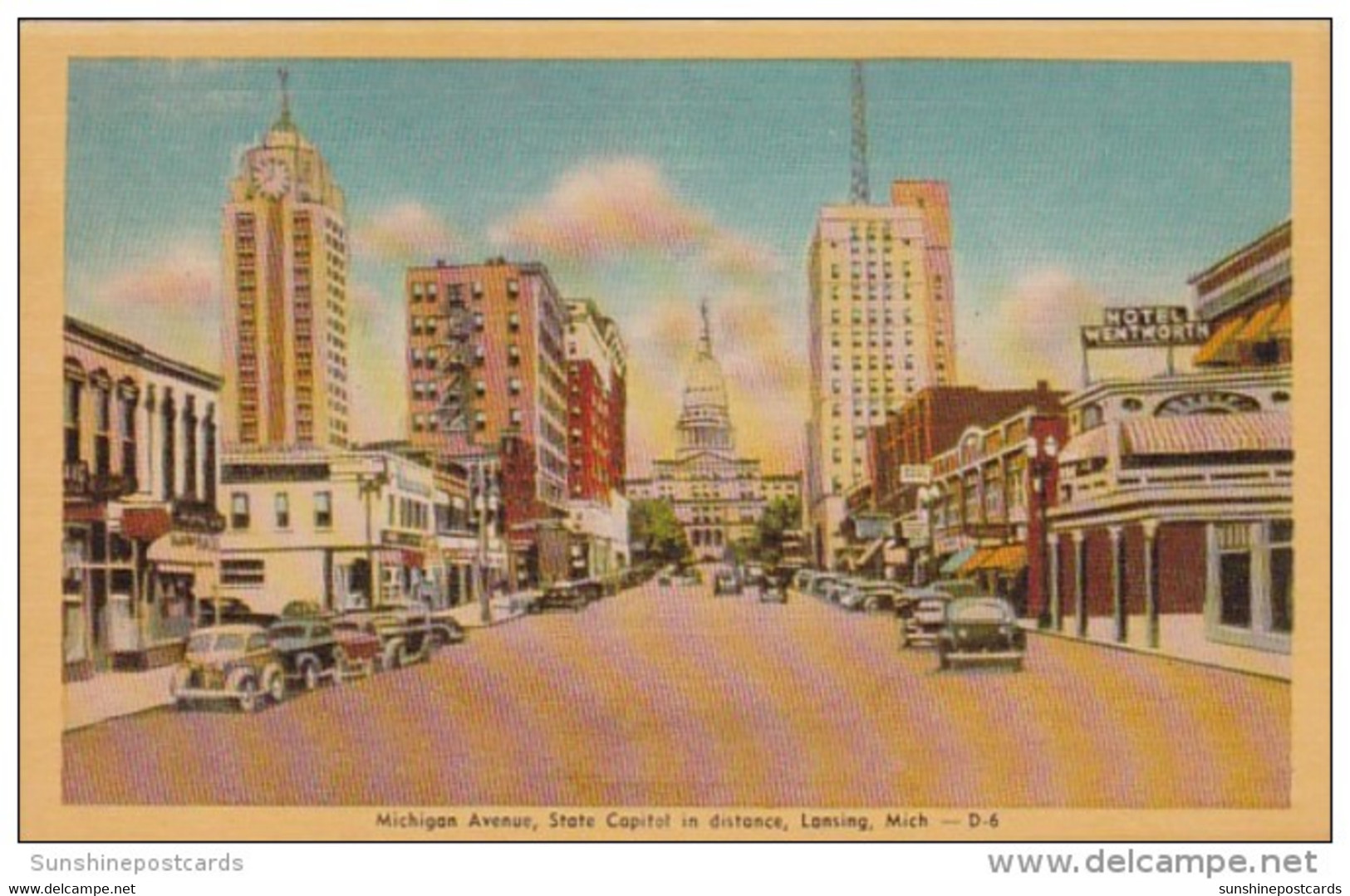 Michigan Lansing Michigan Avenue Looking West Dexter Press - Lansing