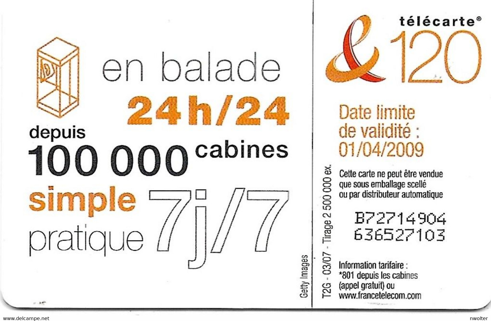 @+ Télécarte DANSE 3 -  120 U - GEM1 T2G - 03/07 - Ref : 1357G - 2007