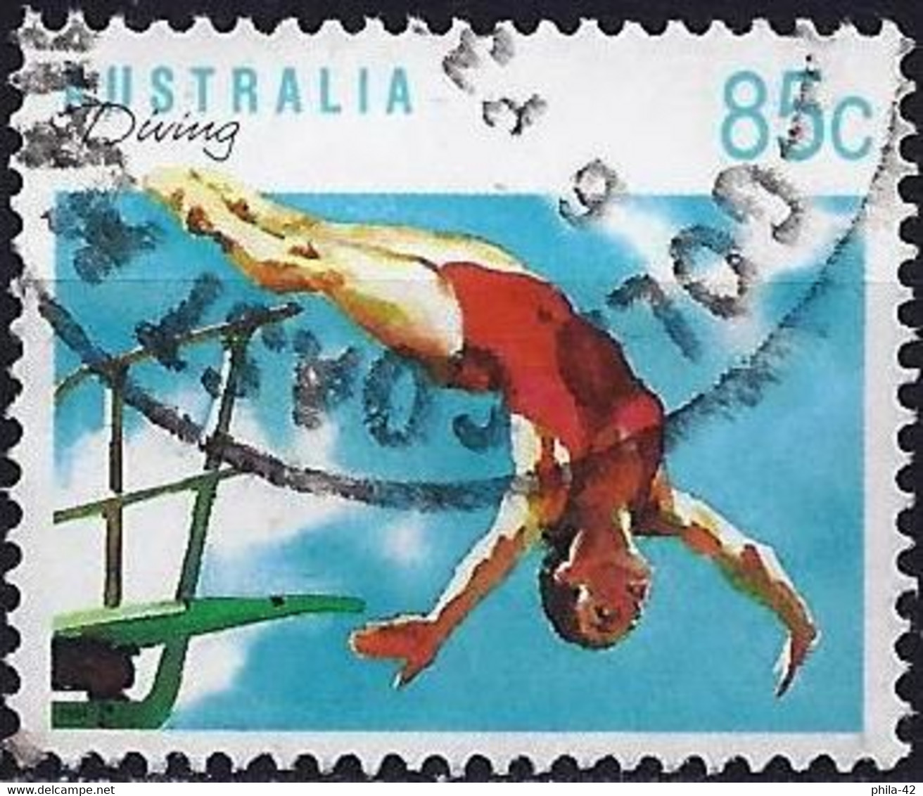 Australia 1991 - Mi 1263 - YT 1221 ( Sport : Diving ) - Kunst- Und Turmspringen