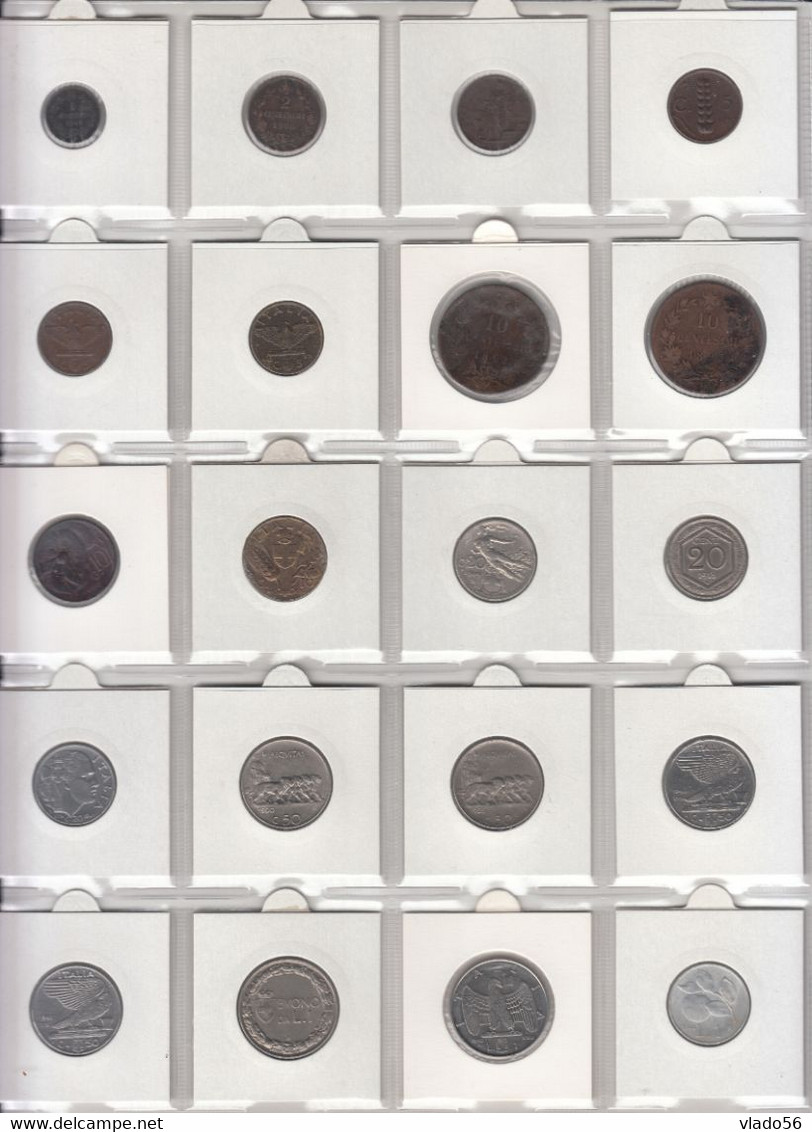 ITALY - COLLECTION OF 60 DIFFERENT COINS  FROM 1 CENTESIMO 1861 TO 500 LIRE 1999, LIT1.17 - Collections