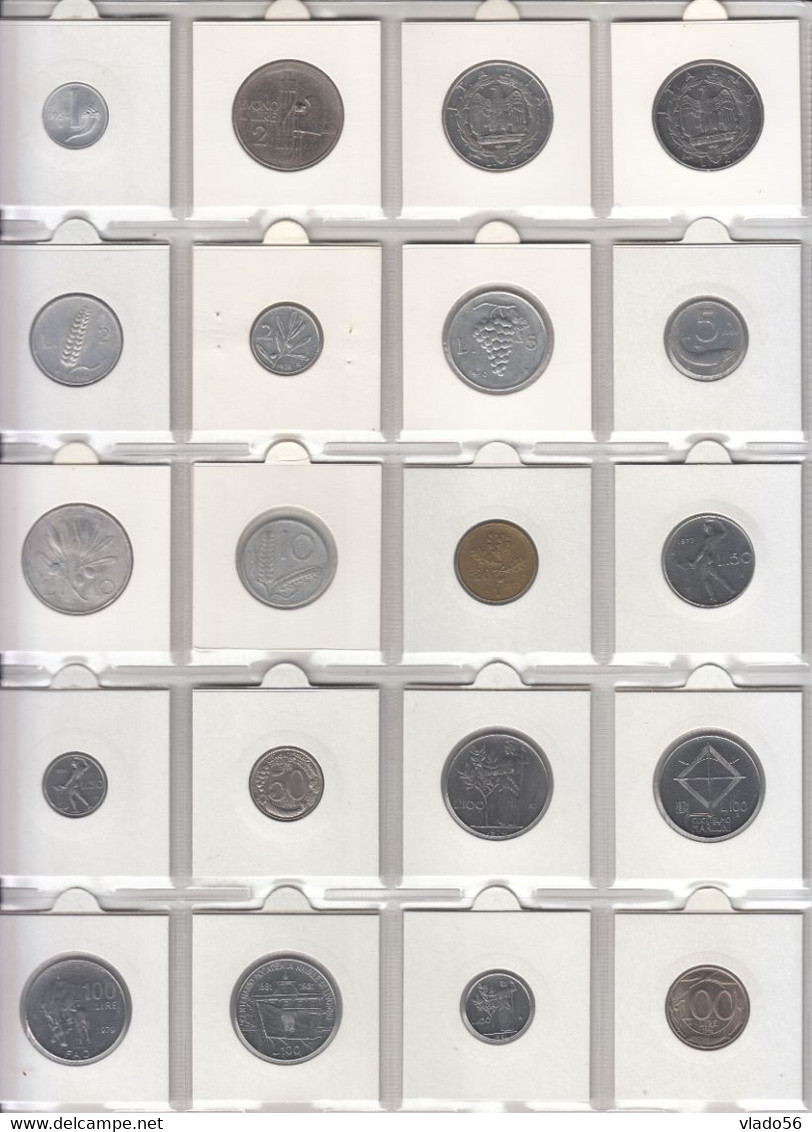 ITALY - COLLECTION OF 60 DIFFERENT COINS  FROM 1 CENTESIMO 1861 TO 500 LIRE 1999, LIT1.17 - Colecciones