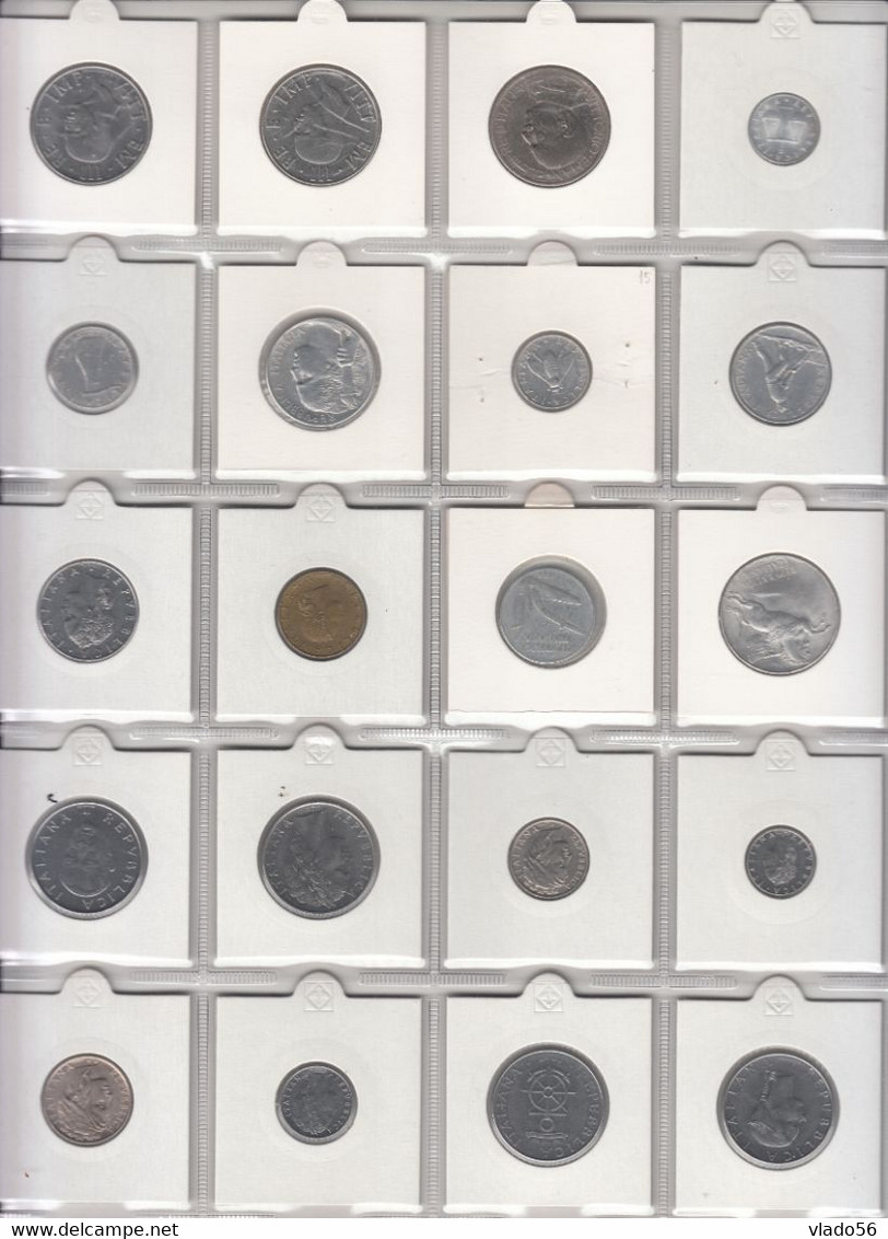 ITALY - COLLECTION OF 60 DIFFERENT COINS  FROM 1 CENTESIMO 1861 TO 500 LIRE 1999, LIT1.17 - Collections