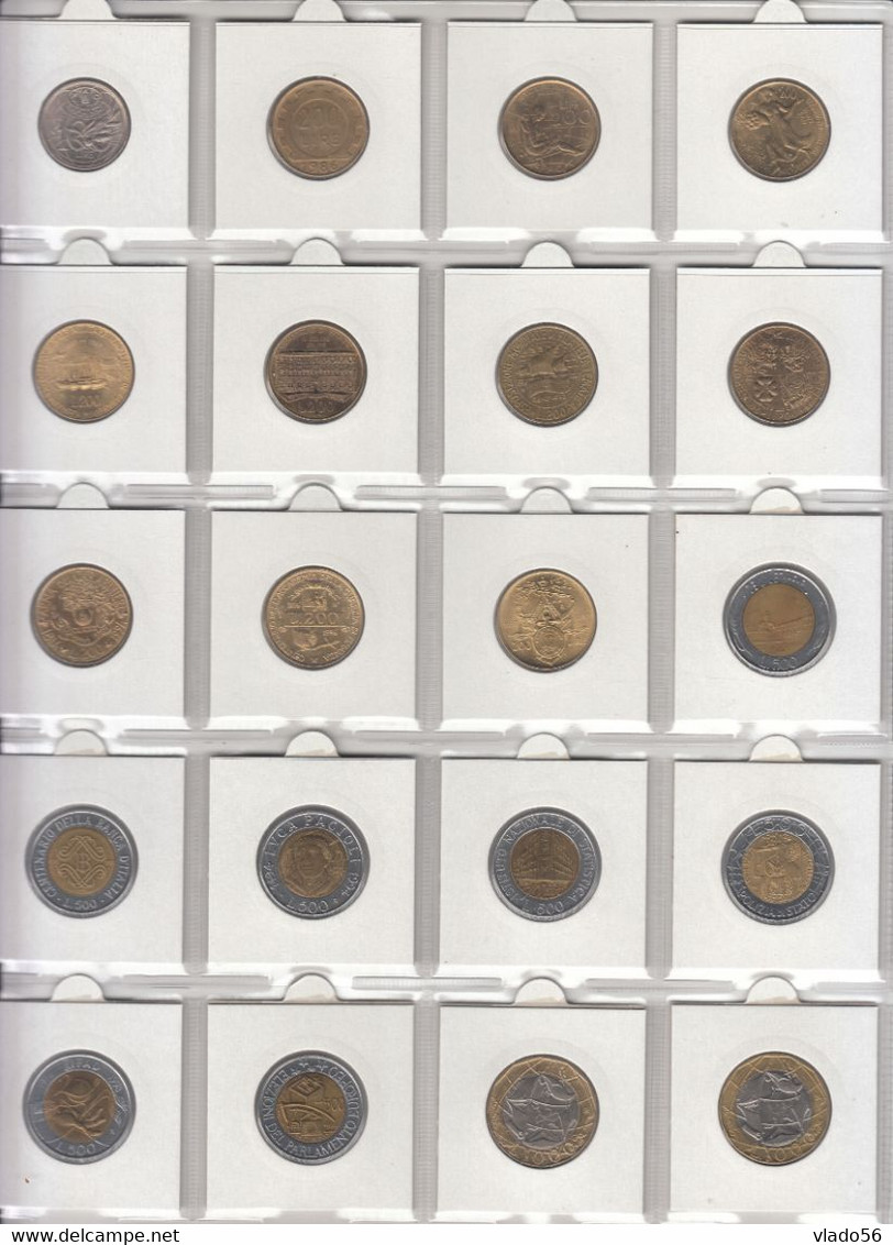 ITALY - COLLECTION OF 60 DIFFERENT COINS  FROM 1 CENTESIMO 1861 TO 500 LIRE 1999, LIT1.17