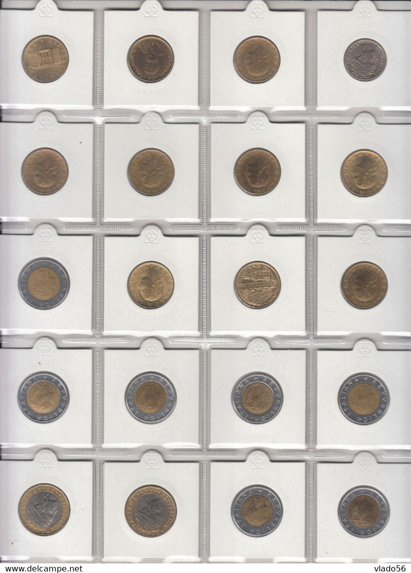 ITALY - COLLECTION OF 60 DIFFERENT COINS  FROM 1 CENTESIMO 1861 TO 500 LIRE 1999, LIT1.17