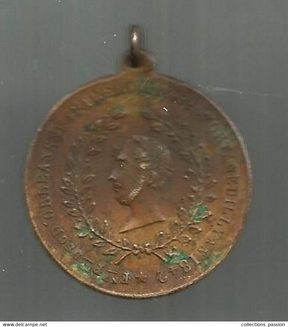 Médaille, DUC D'ORLEANS Né à Palerme 1810 ,mort à Neuilly 1842, Statue Inaugurée 1845 , 2 Scans , Frais Fr 1.95 E - Adel