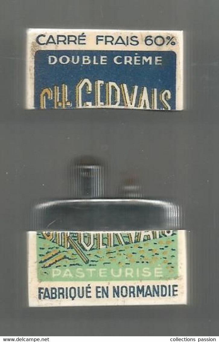 BRIQUET PUBLICITAIRE ESSENCE, Carré Frais ,double Crême, Fromage CH. GERVAIS , 3 Scans , Frais Fr 2.75 E - Autres & Non Classés