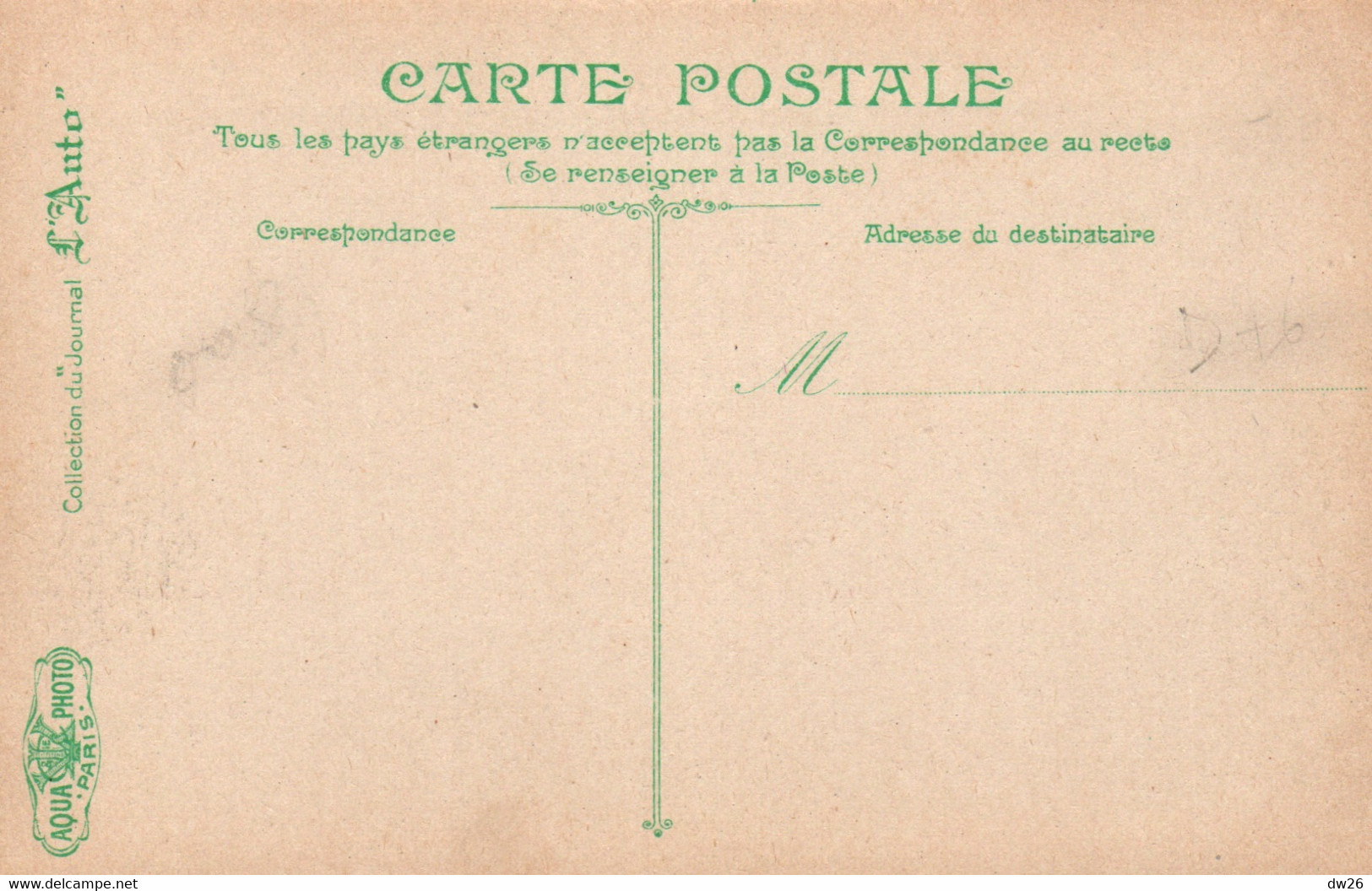 Sport Automobile: Circuit De La Seine Inférieure, La Route Près D'Angreville - Collection L'Auto Carte N° 3 Non Circulée - Autres & Non Classés