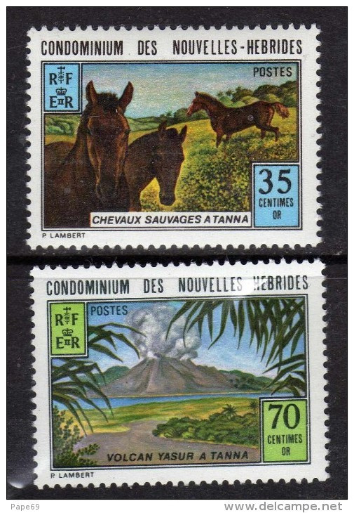 Nouvelles Hébrides N° 370 / 71 XX Tourisme, Les 2 Valeurs  Légende Française Sans Charnière TB - Unused Stamps