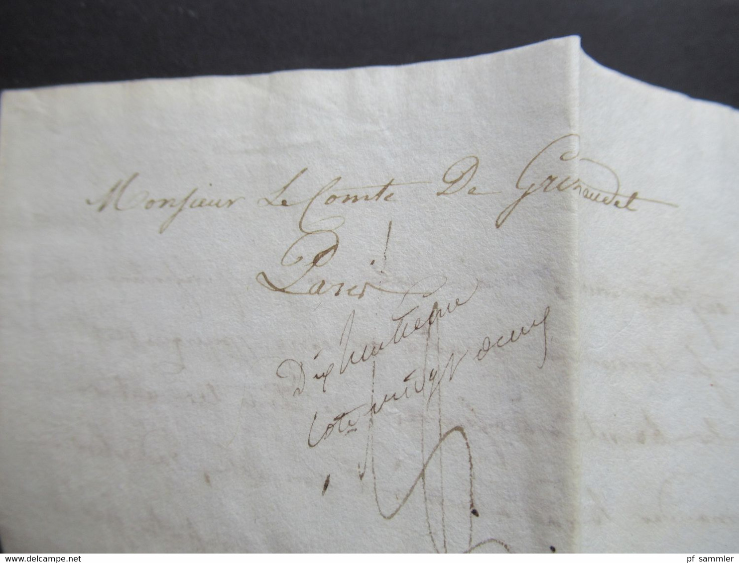 16.2.1836 Transit Roter Ovalstempel Autriche P. Huningue Und Roter L2 Milano Febbraio 16 Nach Paris Hotel Du Hainault - 1. ...-1850 Vorphilatelie