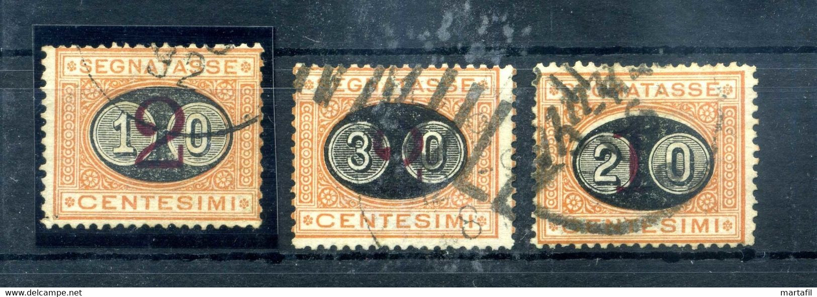 1890-91 REGNO Segnatasse Tax TASSE N.17/19 SET USATO - Portomarken