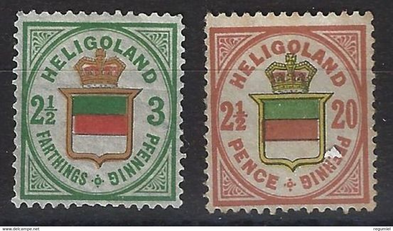 Heligoland 16/17 (*) Sin Goma. 1876 - Héligoland