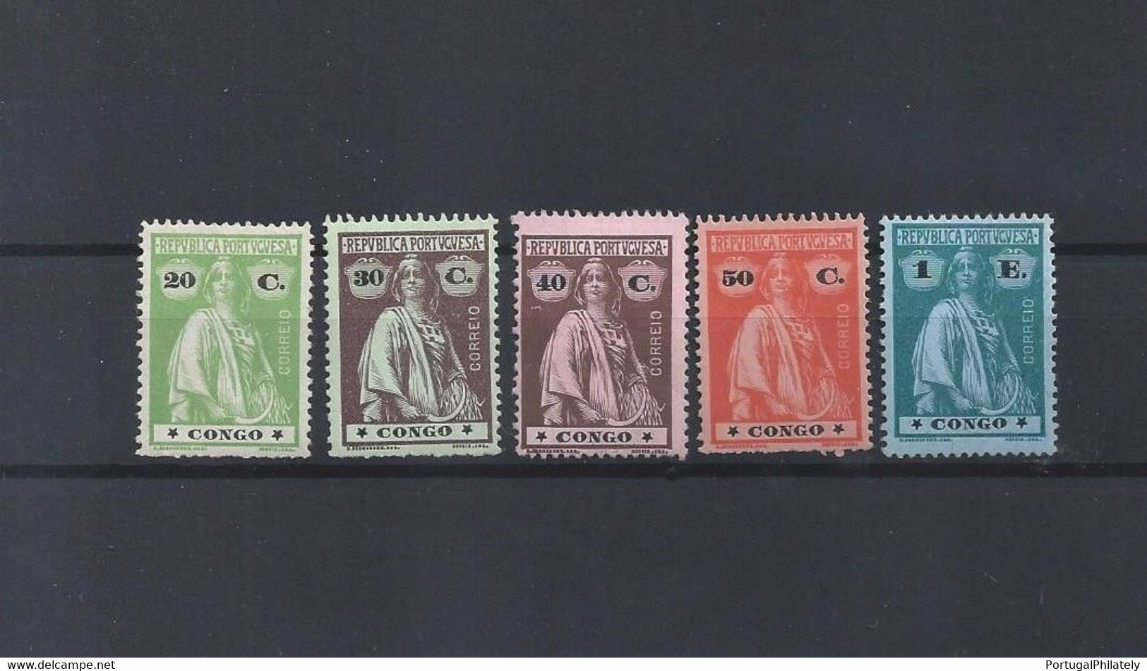 Congo (ANGOLA), 1914 MH/MNG Nice Lot Of 5 CERES High Values Mf#110-4 Sc#110-4 YT#110-4 Mi#110-4 SG#130-4 - Portuguese Congo