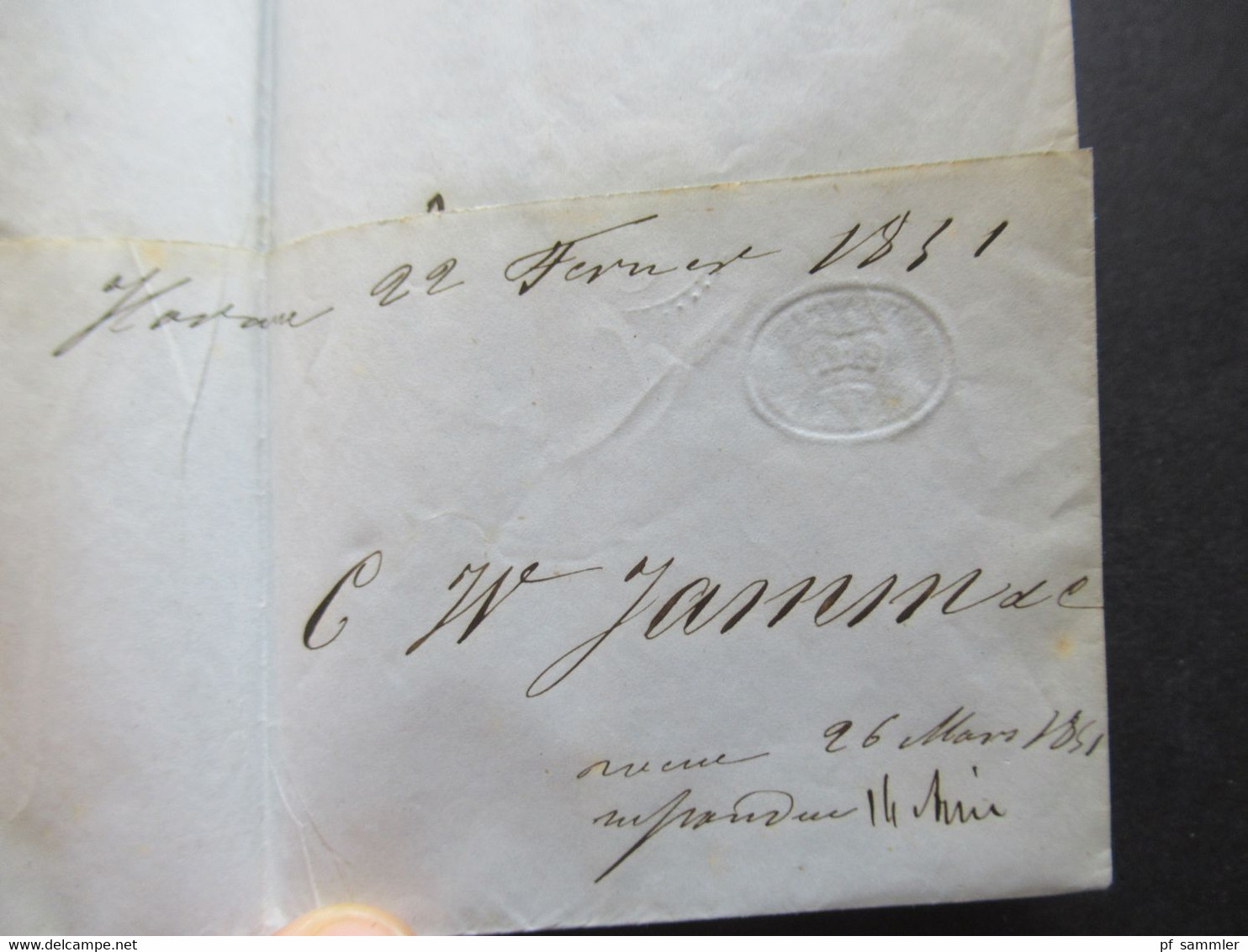 USA / Cuba Havana Forwarded Letter / Shippost 22.2.1851 Schiffspost Roter Ra 2 Colonies Faltbrief Mit Inhalt Nach Paris - Prephilately