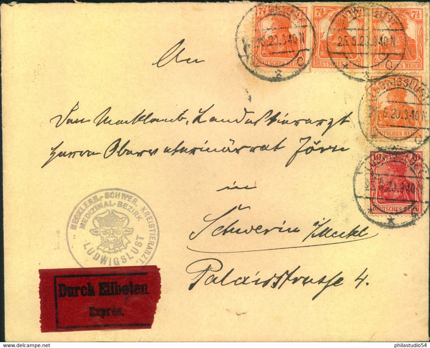 1920, Eilbrief Mit Germania-Aufbrauch Ab LUDWIGSBURG - Other & Unclassified