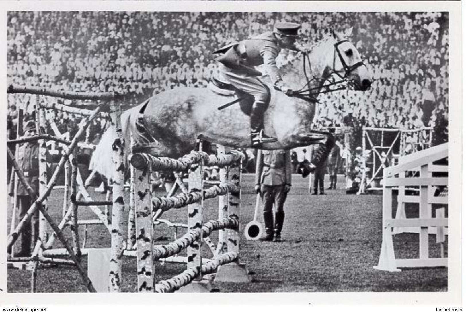 51729 - Deutsches Reich - 1936 - Sommerolympiade Berlin - Belgien, "Ibrahim" Unter Capt. Ganshof Van Der Meersch - Reitsport