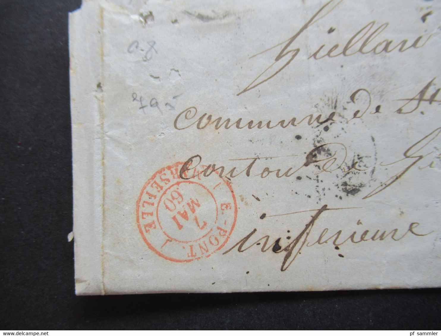 Italien 7.5.1860 Rom Faltbrief Mit Inhalt Roter Stempel K2 E - Pont Marseille Und Schwarzer Ra1 PD - Romagne