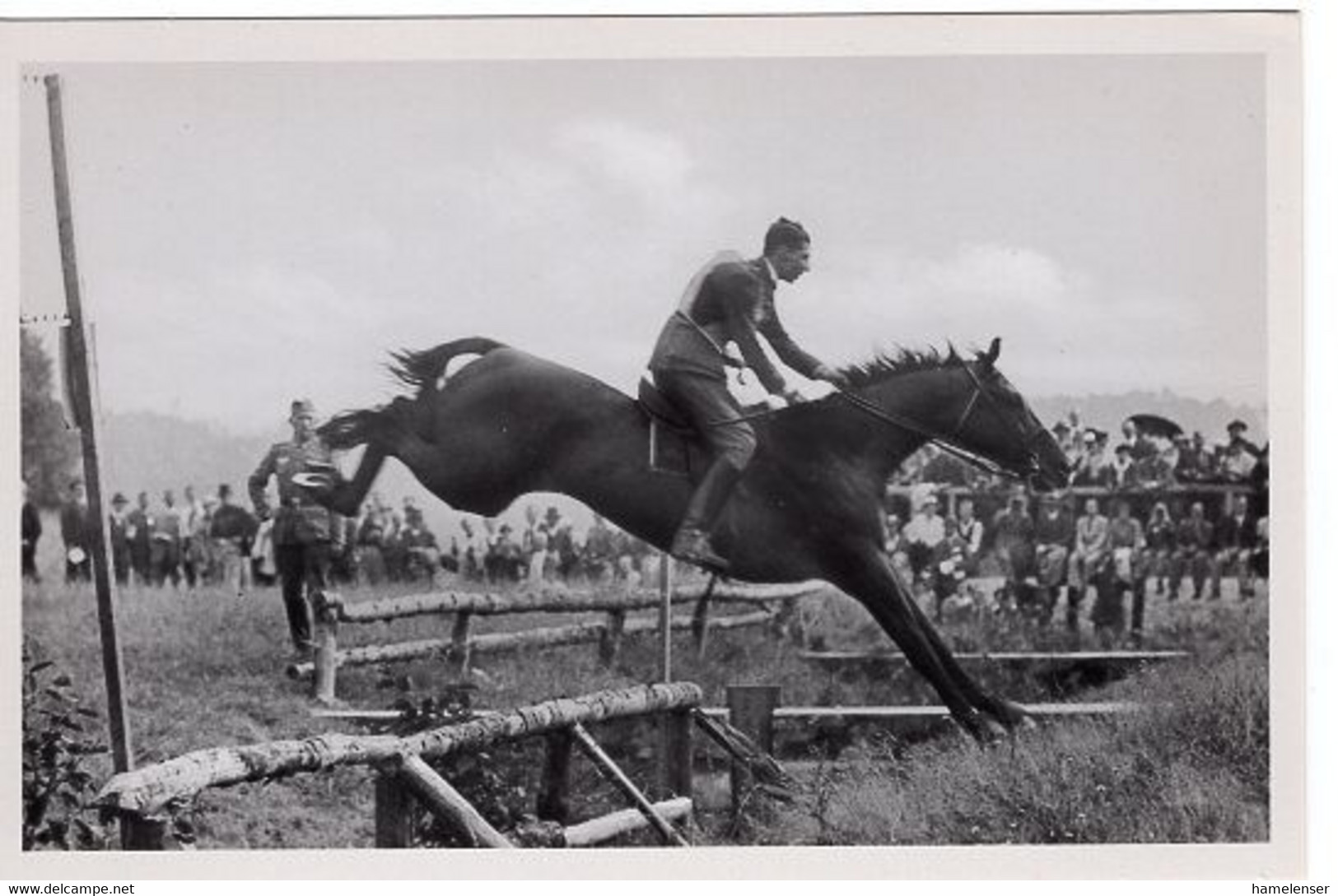 51748 - Deutsches Reich - 1936 - Sommerolympiade Berlin - Frankreich, "Sayda" Unter Leutnant Georges - Ippica