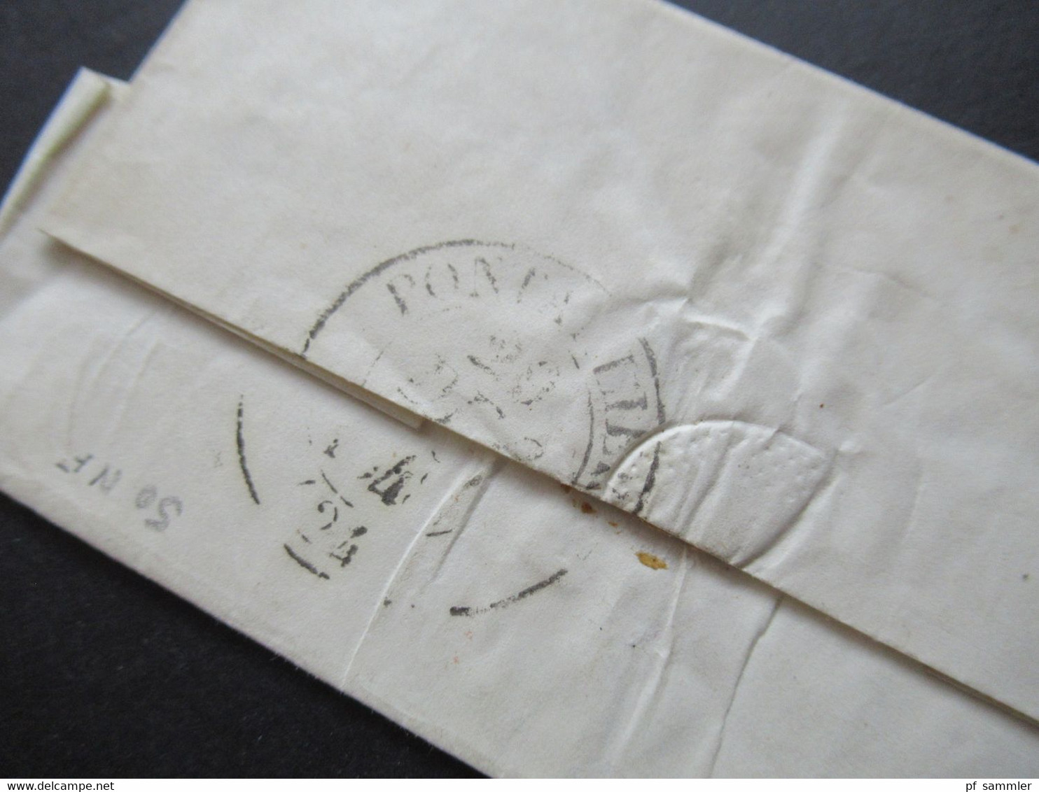 Schweiz 28.12.1848 Stempel K2 Orbe Roter K2 Vaud 1 Pontarlier Taxvermerk 1 U. Ank. Stempel Pontarlier Faltbrief Inhalt - 1843-1852 Federal & Cantonal Stamps