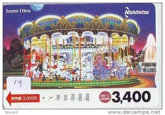 TELECARTE JAPON *  Carousel (19) Carrousel Karussel * PHONECARD JAPAN * - Jeux