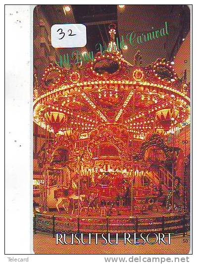 TELECARTE JAPON *  Carousel (32) Carrousel Karussel * PHONECARD Japan * - Spelletjes