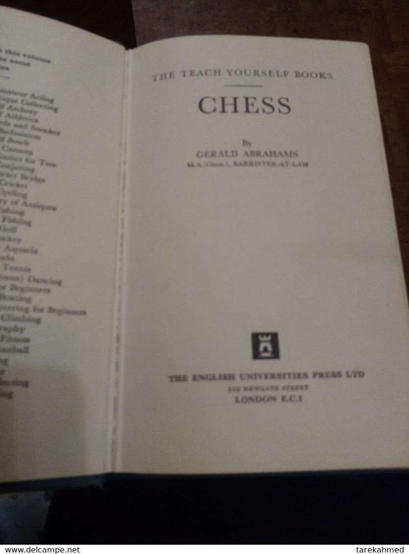 Chess Teach Yourself , By Gerald Abrahams (en Anglais) / 1954 , Dolab - 1950-Aujourd'hui