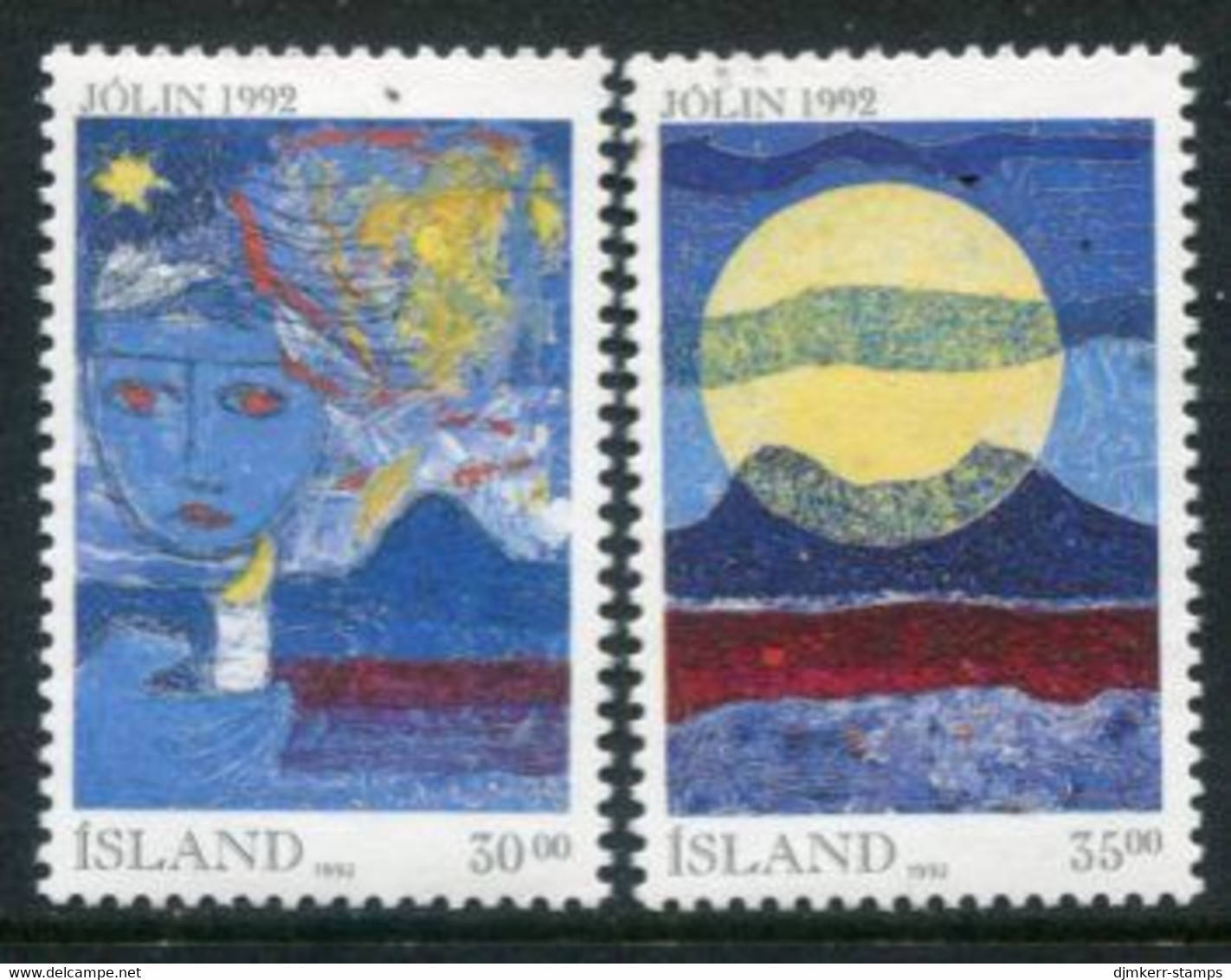ICELAND 1992 Christmas MNH / **  Michel 774-75 - Unused Stamps