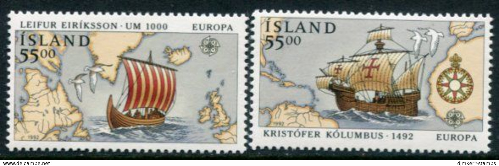 ICELAND 1992 Europa: Discovery Of America   MNH / **.  Michel 762-63 - Ungebraucht