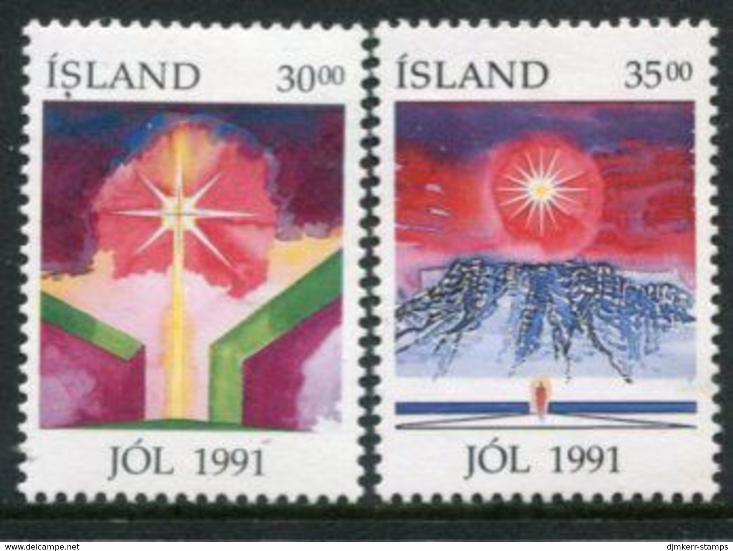 ICELAND 1991 Christmas  MNH / **.  Michel 758-59 - Unused Stamps