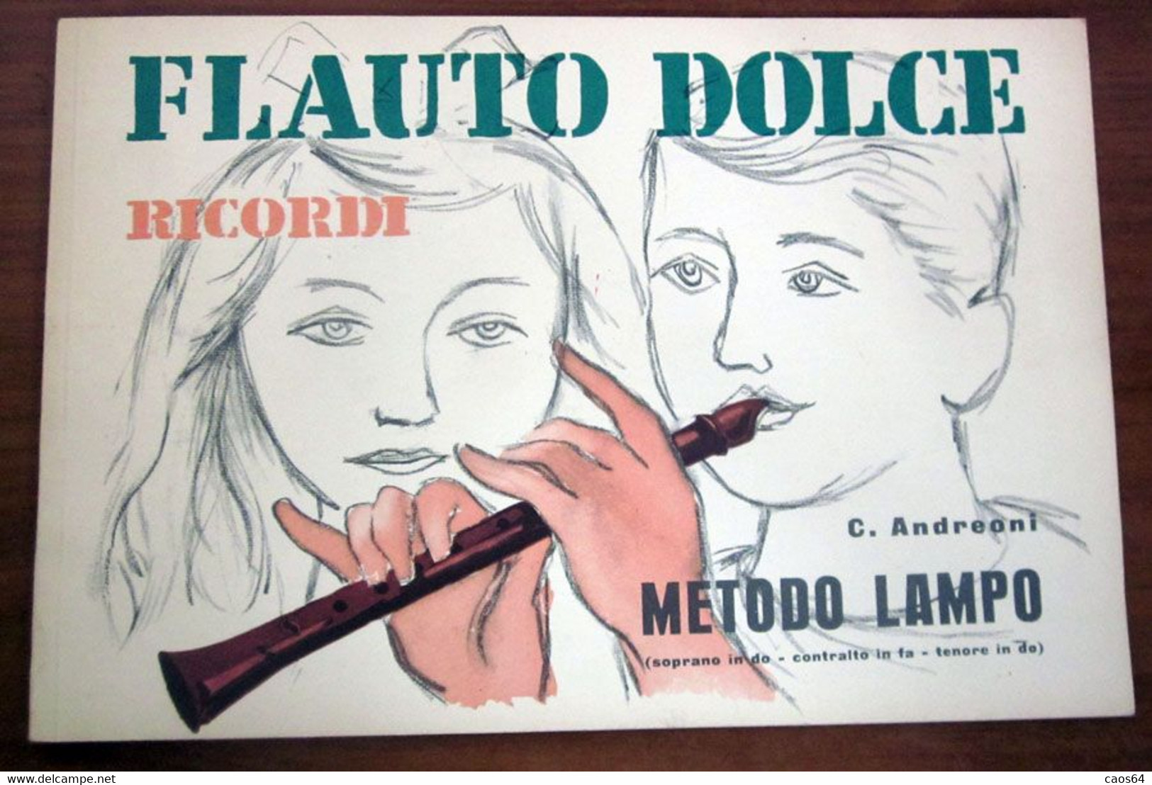 Flauto Dolce Ricordi Metodo Lampo Vintage - Insegnamento