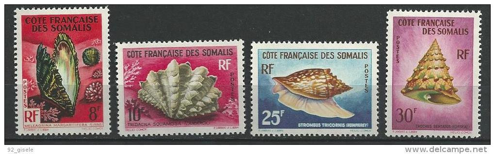 Cote Somalis YT 311 à 314 " Coquillages " 1962 Neuf** - Unused Stamps