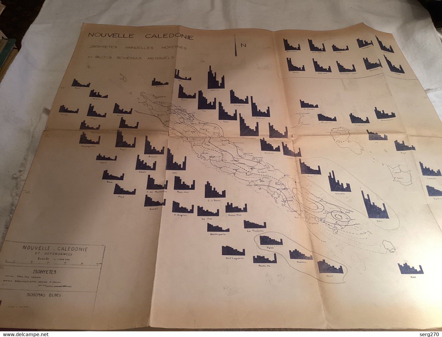 Plan Dessin Nouvelle-Calédonie Et Dépendances Isohyetes Schéma Bloc - Travaux Publics