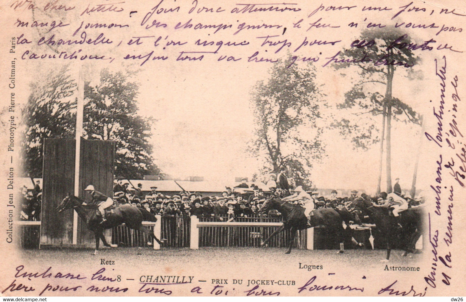 Hippisme à Chantilly: Prix Du Jockey Club 1903 - Arrivée De Retz - Collection Jean Delton - Hippisme