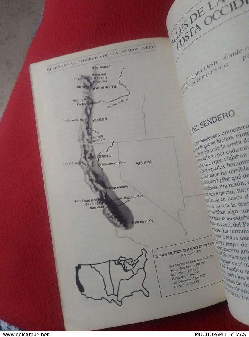 ANTIGUO LIBRO RESEÑA DE LA GEOGRAFÍA DE LOS ESTADOS UNIDOS, 132 PÁGINAS, VER FOTOS Y DESCRIPCIÓN USA EEUU...VER FOTOS...