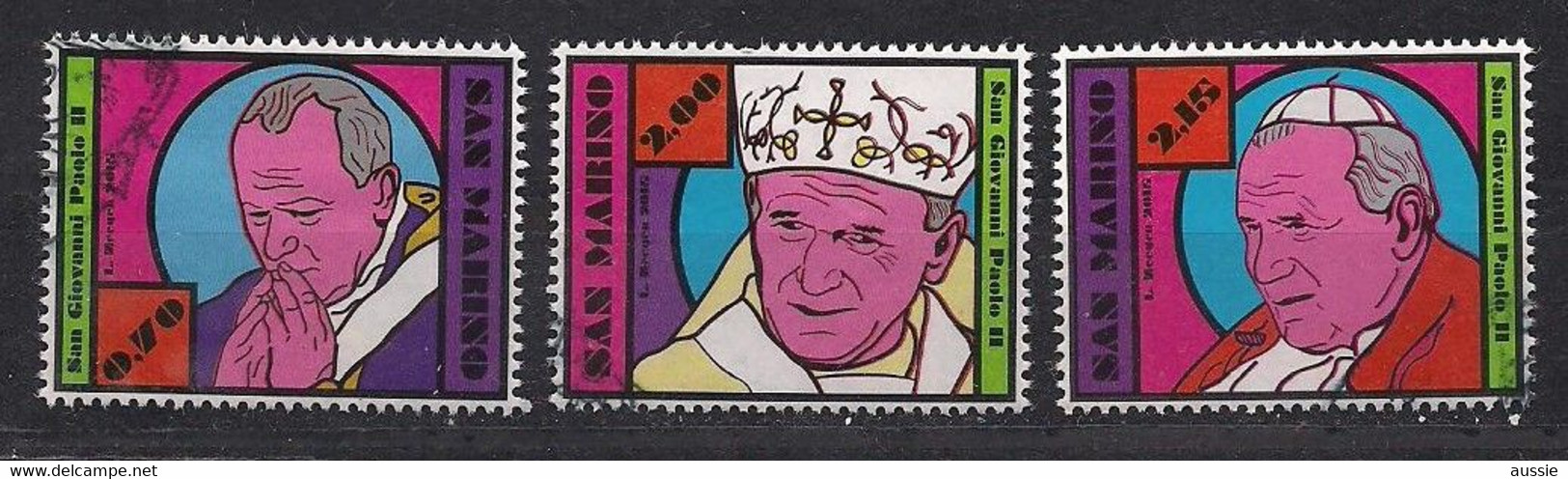 San Marino Saint-Marin Série De 16-05-2015  (°) Oblitéré Pope Jean-Paul II - Gebruikt