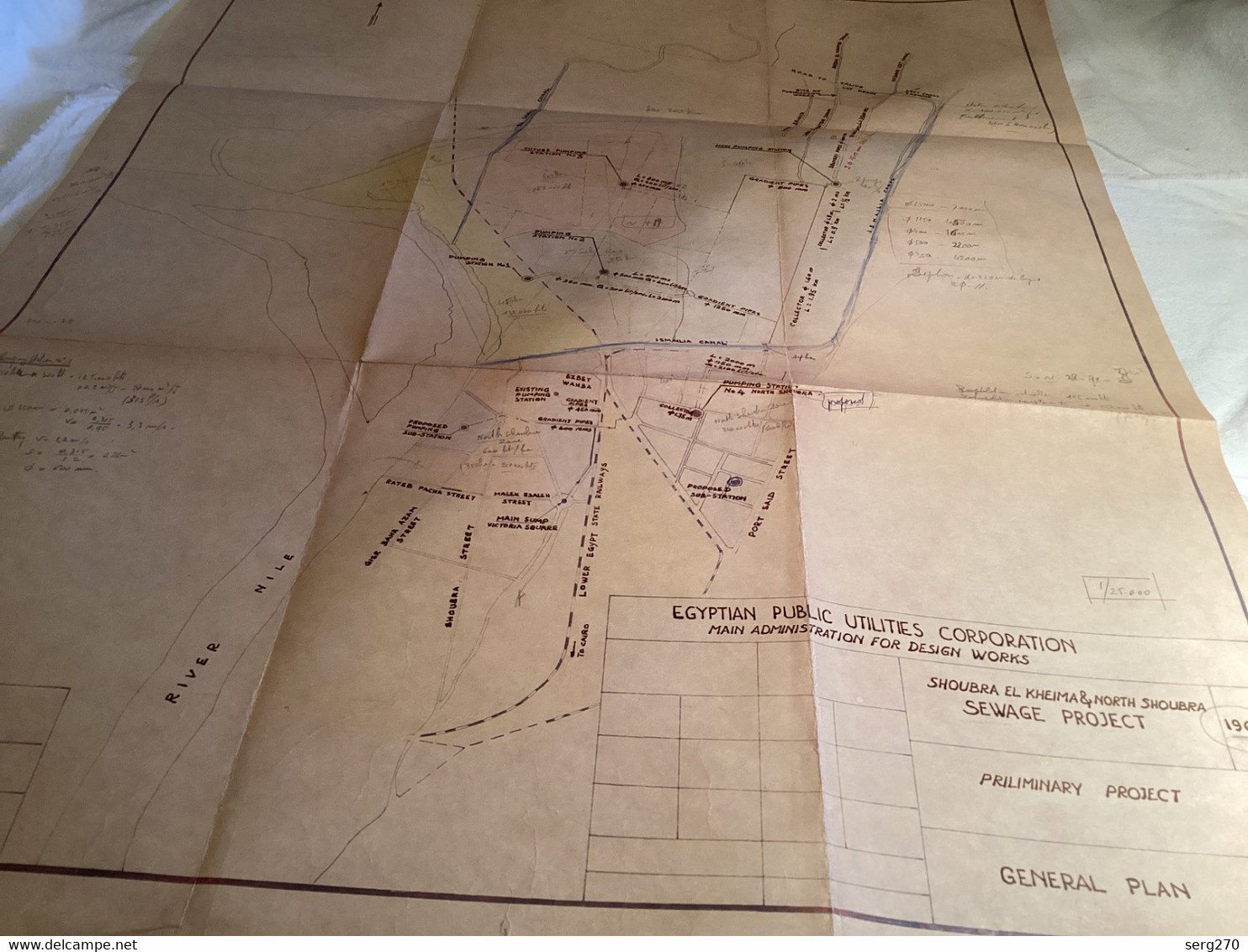 Plan Général égyptien 1966 PROJET D'ÉGOUTS PROJET PRINCIPAL PLAN GÉNÉRAL EGYPTIAN PURIC UTRITES CORPORATION RATION POUR - Travaux Publics