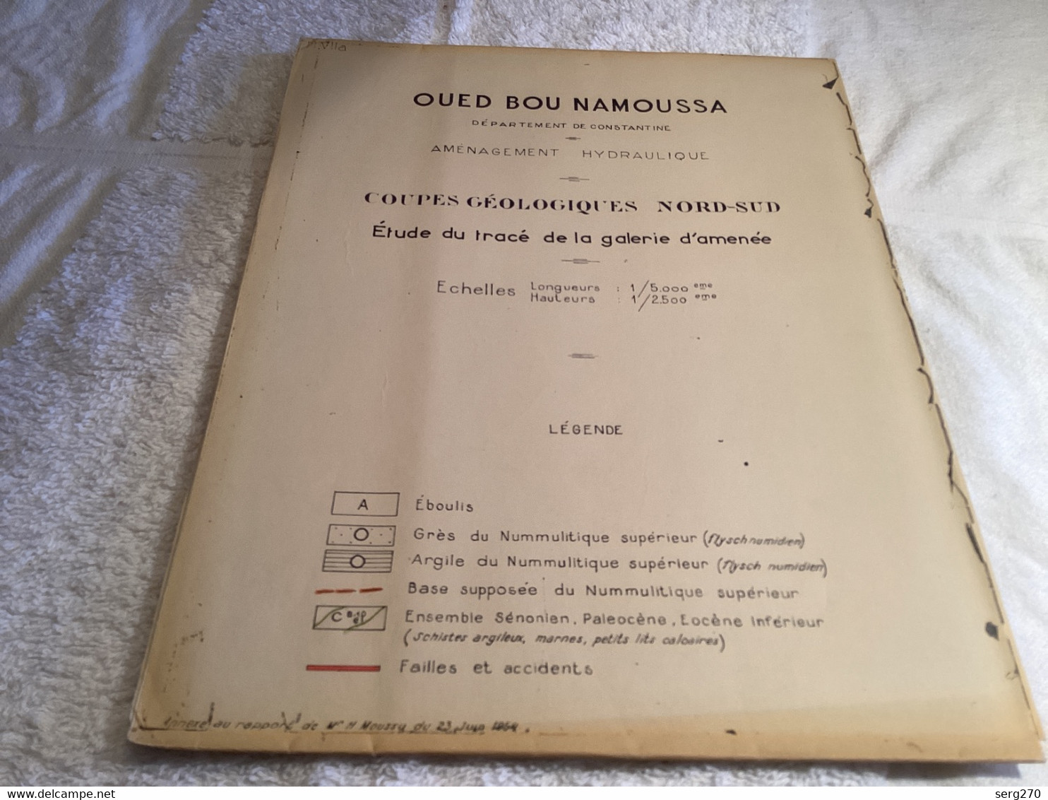 Oued Bou Namoussa Département De Constantine Aménagements Hydrauliques Coupe Géologique Nord-Sud - Travaux Publics