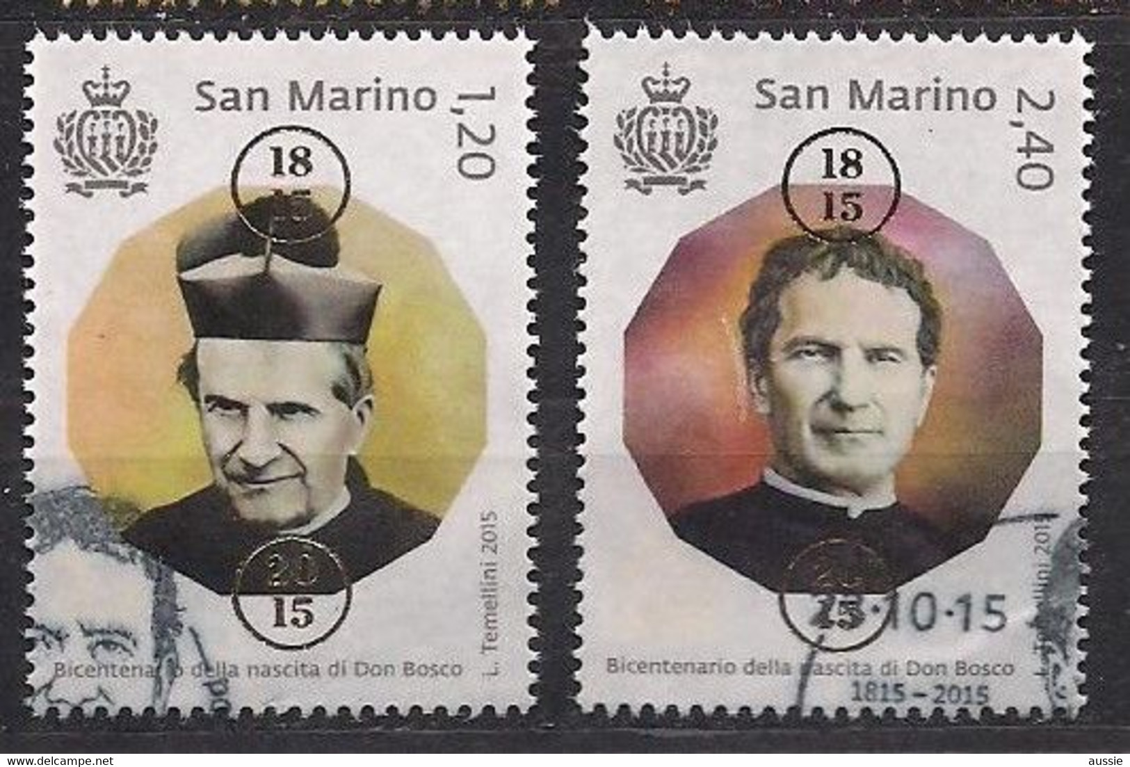 San Marino Saint-Marin Série De 2015  (°) Oblitéré Don Bosco - Oblitérés
